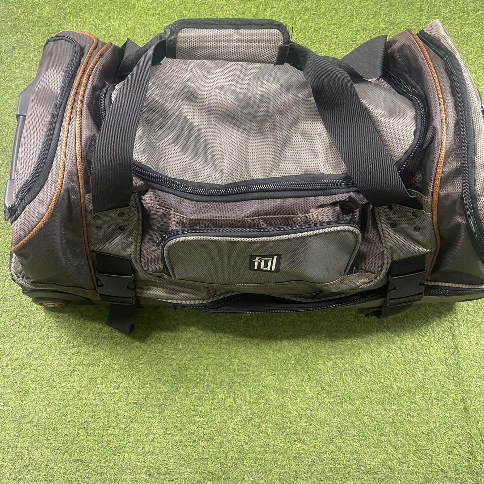Ful Rolling Duffle Bag Large Brown Grey Workhorse 30 Inch Wheeled Travel Luggage